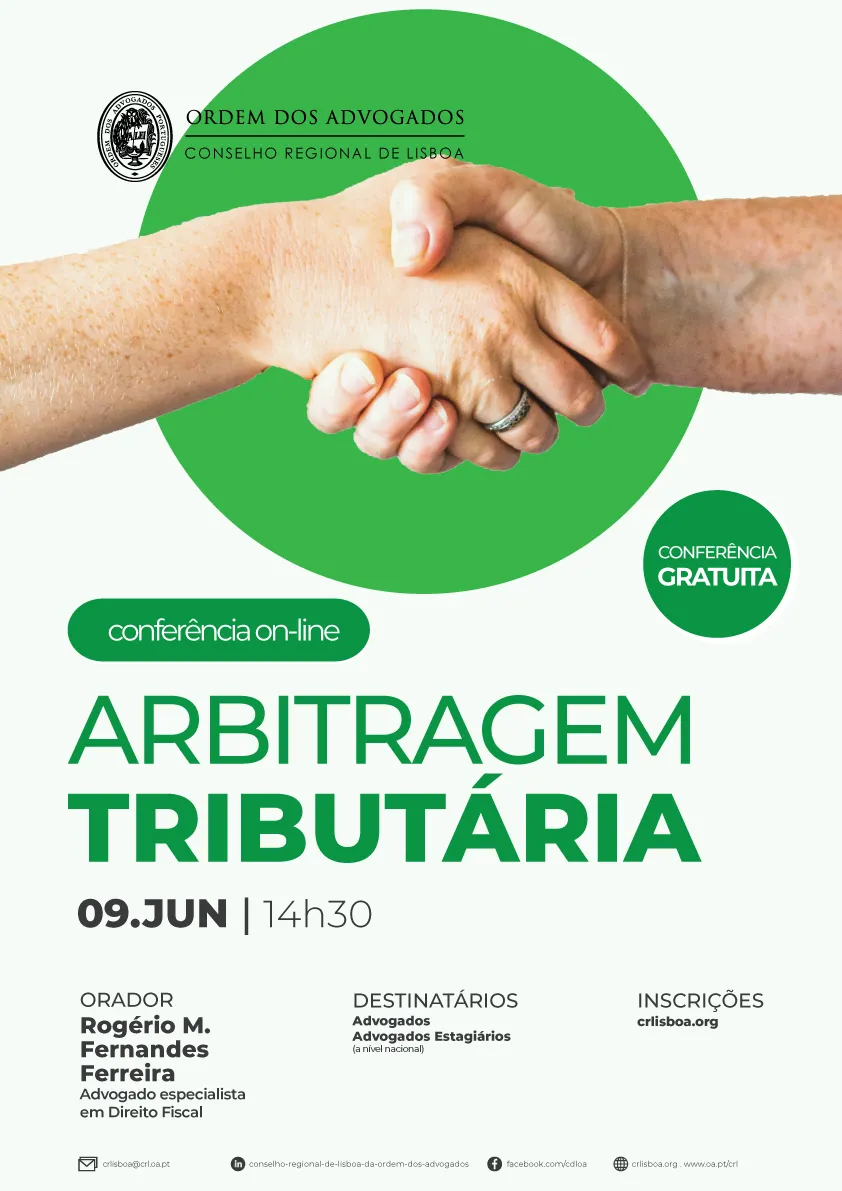 RFF orador em Confer&ecirc;ncia da Ordem dos Advogados sobre Arbitragem Tribut&aacute;ria