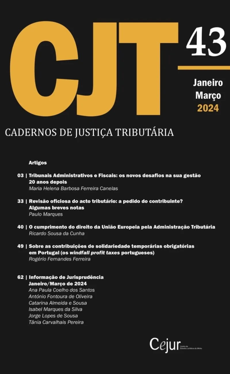 Sobre as contribuições de solidariedade temporárias obrigatórias em Portugal (os windfall profit taxes portugueses)