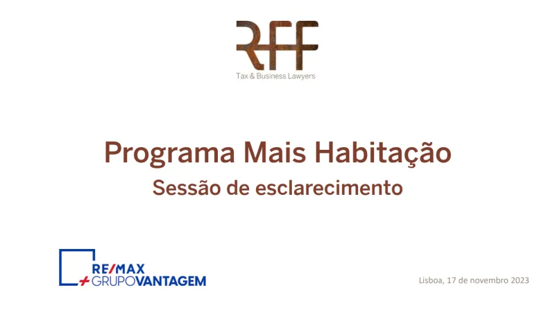 RFF Lawyers convidada para falar sobre o Programa Mais Habitação numa sessão de esclarecimento da Remax 