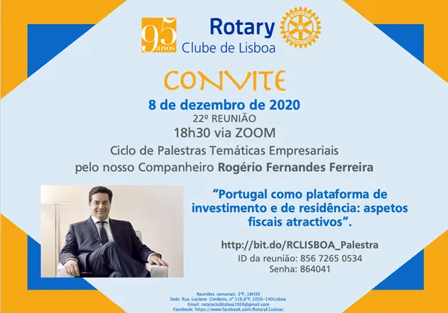 RFF orador no Rotary Clube de Lisboa