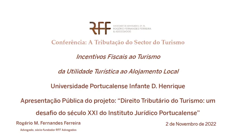 Conferência: A Tributação do Sector do Turismo